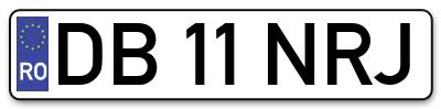 Placuta inmatriculare numar auto  DB-11-NRJ, DB 11 NRJ, DB11NRJ