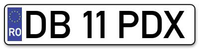 Placuta inmatriculare numar auto  DB-11-PDX, DB 11 PDX, DB11PDX