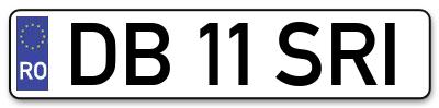 Placuta inmatriculare numar auto  DB-11-SRI, DB 11 SRI, DB11SRI