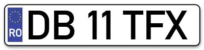 Placuta inmatriculare numar auto  DB-11-TFX, DB 11 TFX, DB11TFX