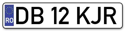 Placuta inmatriculare numar auto  DB-12-KJR, DB 12 KJR, DB12KJR