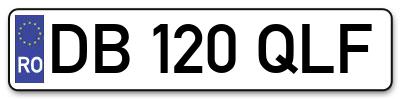Placuta inmatriculare numar auto  DB-120-QLF, DB 120 QLF, DB120QLF