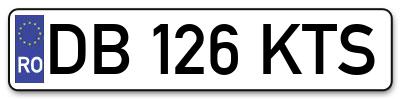 Placuta inmatriculare numar auto  DB-126-KTS, DB 126 KTS, DB126KTS