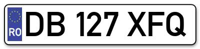 Placuta inmatriculare numar auto  DB-127-XFQ, DB 127 XFQ, DB127XFQ
