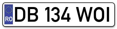 Placuta inmatriculare numar auto  DB-134-WOI, DB 134 WOI, DB134WOI