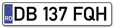 Placuta inmatriculare numar auto  DB-137-FQH, DB 137 FQH, DB137FQH