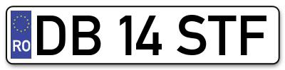 Placuta inmatriculare numar auto  DB-14-STF, DB 14 STF, DB14STF