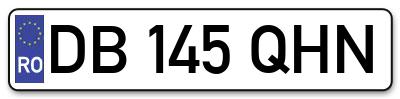 Placuta inmatriculare numar auto  DB-145-QHN, DB 145 QHN, DB145QHN