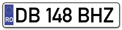 Placuta inmatriculare numar auto  DB-148-BHZ, DB 148 BHZ, DB148BHZ