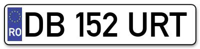 Placuta inmatriculare numar auto  DB-152-URT, DB 152 URT, DB152URT