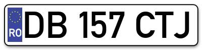Placuta inmatriculare numar auto  DB-157-CTJ, DB 157 CTJ, DB157CTJ