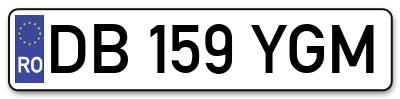 Placuta inmatriculare numar auto  DB-159-YGM, DB 159 YGM, DB159YGM