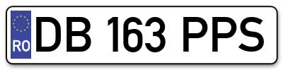 Placuta inmatriculare numar auto  DB-163-PPS, DB 163 PPS, DB163PPS