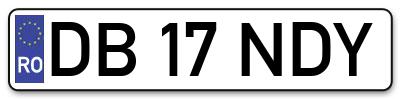 Placuta inmatriculare numar auto  DB-17-NDY, DB 17 NDY, DB17NDY