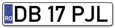 Placuta inmatriculare numar auto  DB-17-PJL, DB 17 PJL, DB17PJL