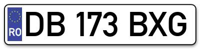 Placuta inmatriculare numar auto  DB-173-BXG, DB 173 BXG, DB173BXG