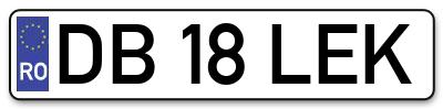 Placuta inmatriculare numar auto  DB-18-LEK, DB 18 LEK, DB18LEK