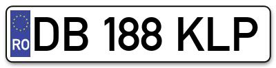 Placuta inmatriculare numar auto  DB-188-KLP, DB 188 KLP, DB188KLP