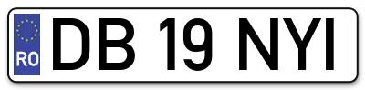 Placuta inmatriculare numar auto  DB-19-NYI, DB 19 NYI, DB19NYI
