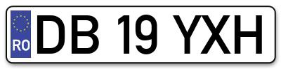 Placuta inmatriculare numar auto  DB-19-YXH, DB 19 YXH, DB19YXH