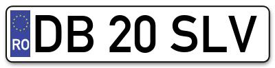 Placuta inmatriculare numar auto  DB-20-SLV, DB 20 SLV, DB20SLV