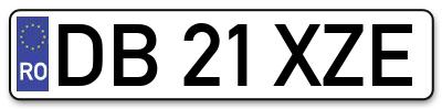 Placuta inmatriculare numar auto  DB-21-XZE, DB 21 XZE, DB21XZE