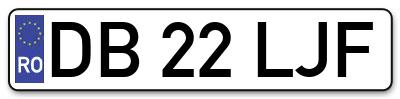 Placuta inmatriculare numar auto  DB-22-LJF, DB 22 LJF, DB22LJF
