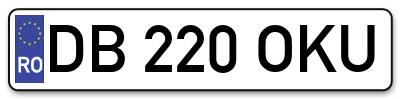 Placuta inmatriculare numar auto  DB-220-OKU, DB 220 OKU, DB220OKU