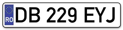 Placuta inmatriculare numar auto  DB-229-EYJ, DB 229 EYJ, DB229EYJ