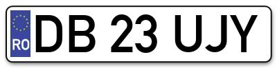 Placuta inmatriculare numar auto  DB-23-UJY, DB 23 UJY, DB23UJY