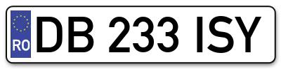 Placuta inmatriculare numar auto  DB-233-ISY, DB 233 ISY, DB233ISY