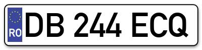 Placuta inmatriculare numar auto  DB-244-ECQ, DB 244 ECQ, DB244ECQ