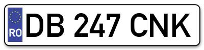 Placuta inmatriculare numar auto  DB-247-CNK, DB 247 CNK, DB247CNK