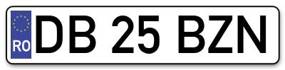 Placuta inmatriculare numar auto  DB-25-BZN, DB 25 BZN, DB25BZN
