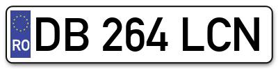 Placuta inmatriculare numar auto  DB-264-LCN, DB 264 LCN, DB264LCN