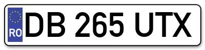 Placuta inmatriculare numar auto  DB-265-UTX, DB 265 UTX, DB265UTX