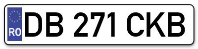 Placuta inmatriculare numar auto  DB-271-CKB, DB 271 CKB, DB271CKB