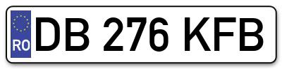 Placuta inmatriculare numar auto  DB-276-KFB, DB 276 KFB, DB276KFB