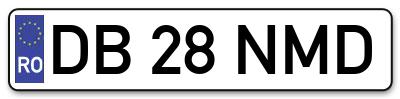 Placuta inmatriculare numar auto  DB-28-NMD, DB 28 NMD, DB28NMD