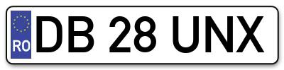 Placuta inmatriculare numar auto  DB-28-UNX, DB 28 UNX, DB28UNX