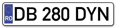 Placuta inmatriculare numar auto  DB-280-DYN, DB 280 DYN, DB280DYN