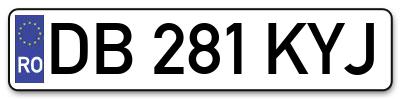 Placuta inmatriculare numar auto  DB-281-KYJ, DB 281 KYJ, DB281KYJ