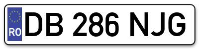 Placuta inmatriculare numar auto  DB-286-NJG, DB 286 NJG, DB286NJG