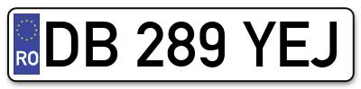 Placuta inmatriculare numar auto  DB-289-YEJ, DB 289 YEJ, DB289YEJ