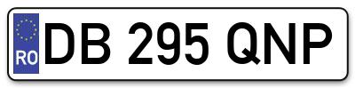Placuta inmatriculare numar auto  DB-295-QNP, DB 295 QNP, DB295QNP