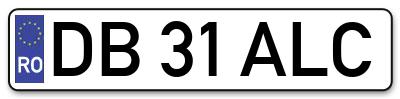 Placuta inmatriculare numar auto  DB-31-ALC, DB 31 ALC, DB31ALC