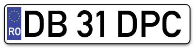 Placuta inmatriculare numar auto  DB-31-DPC, DB 31 DPC, DB31DPC
