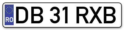 Placuta inmatriculare numar auto  DB-31-RXB, DB 31 RXB, DB31RXB