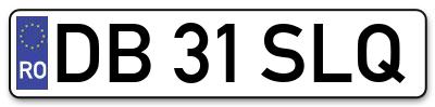 Placuta inmatriculare numar auto  DB-31-SLQ, DB 31 SLQ, DB31SLQ