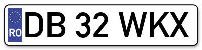 Placuta inmatriculare numar auto  DB-32-WKX, DB 32 WKX, DB32WKX